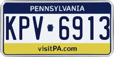 PA license plate KPV6913