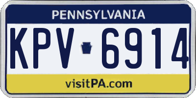 PA license plate KPV6914