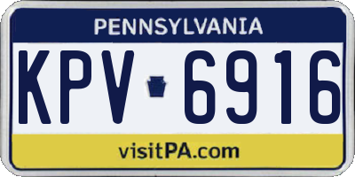 PA license plate KPV6916