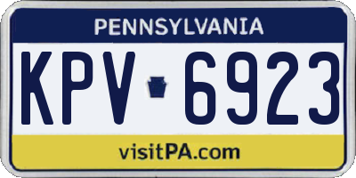 PA license plate KPV6923