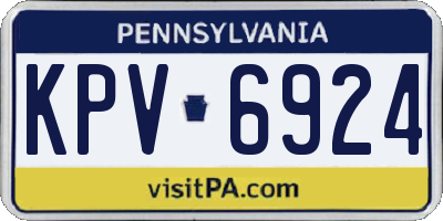 PA license plate KPV6924