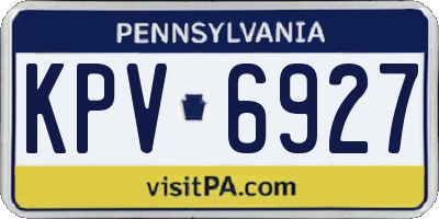 PA license plate KPV6927