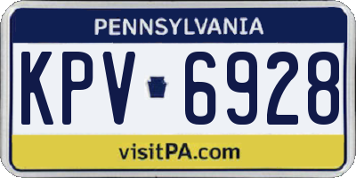 PA license plate KPV6928