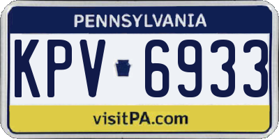 PA license plate KPV6933