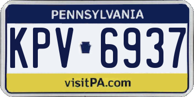 PA license plate KPV6937