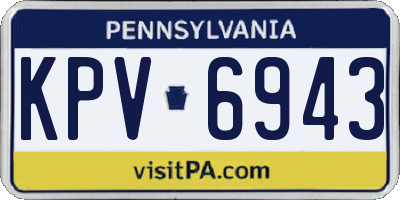 PA license plate KPV6943