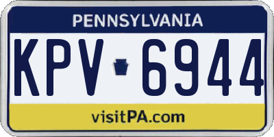 PA license plate KPV6944