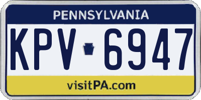 PA license plate KPV6947