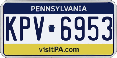 PA license plate KPV6953