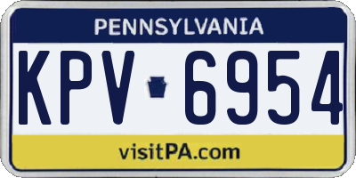 PA license plate KPV6954