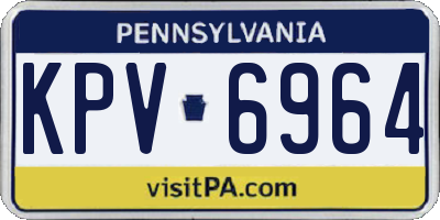 PA license plate KPV6964