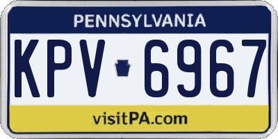 PA license plate KPV6967