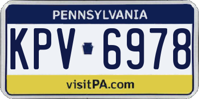 PA license plate KPV6978