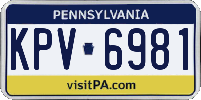 PA license plate KPV6981