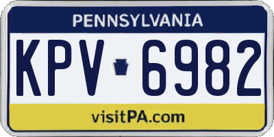 PA license plate KPV6982