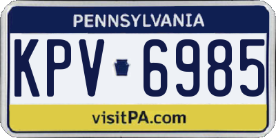 PA license plate KPV6985