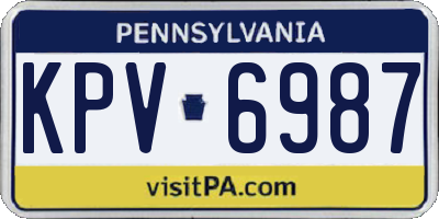 PA license plate KPV6987