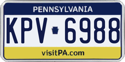 PA license plate KPV6988