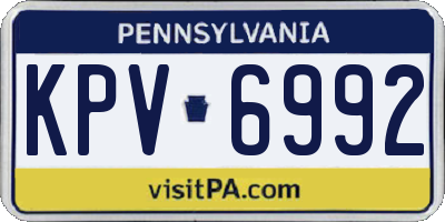 PA license plate KPV6992