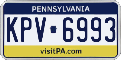 PA license plate KPV6993