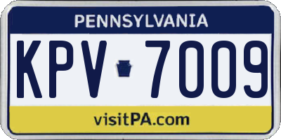 PA license plate KPV7009