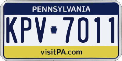 PA license plate KPV7011