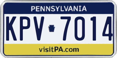PA license plate KPV7014