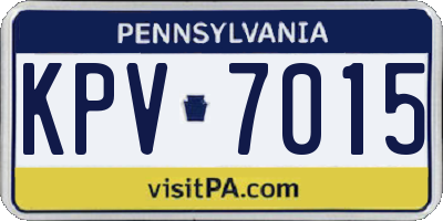 PA license plate KPV7015