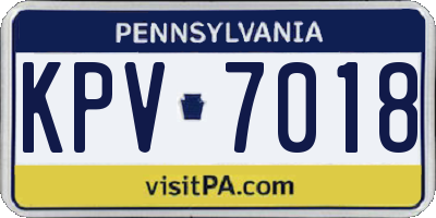 PA license plate KPV7018