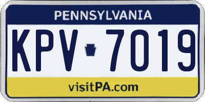 PA license plate KPV7019