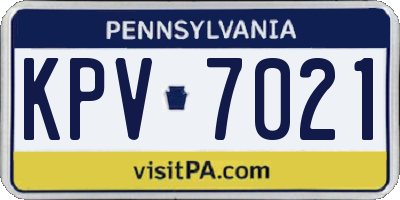 PA license plate KPV7021