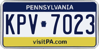 PA license plate KPV7023