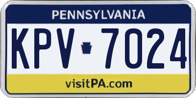 PA license plate KPV7024