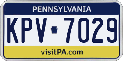 PA license plate KPV7029
