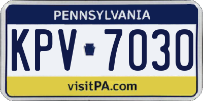 PA license plate KPV7030