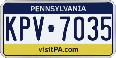 PA license plate KPV7035