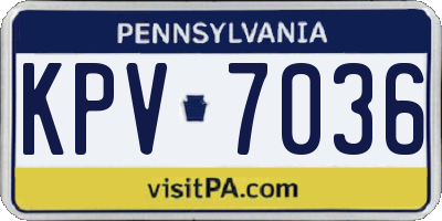 PA license plate KPV7036