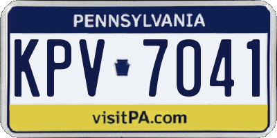 PA license plate KPV7041