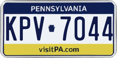 PA license plate KPV7044