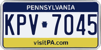 PA license plate KPV7045