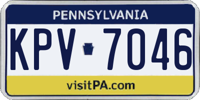 PA license plate KPV7046
