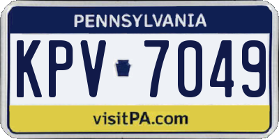 PA license plate KPV7049