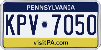 PA license plate KPV7050