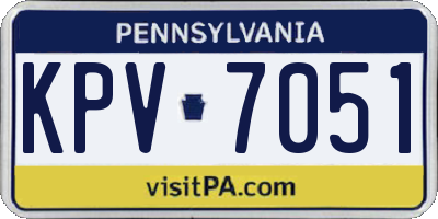 PA license plate KPV7051