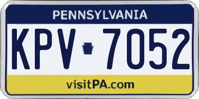 PA license plate KPV7052