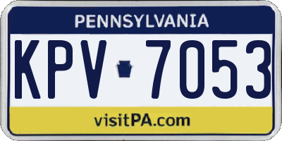 PA license plate KPV7053
