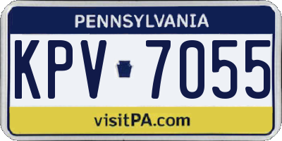 PA license plate KPV7055
