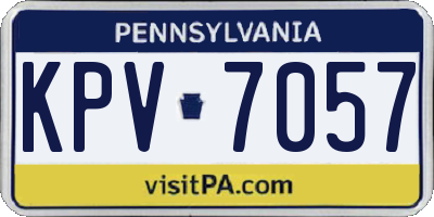 PA license plate KPV7057