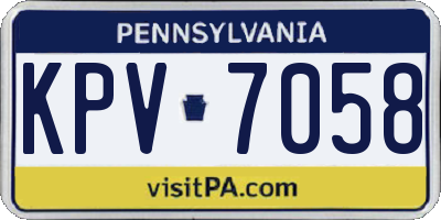 PA license plate KPV7058