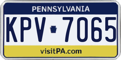PA license plate KPV7065